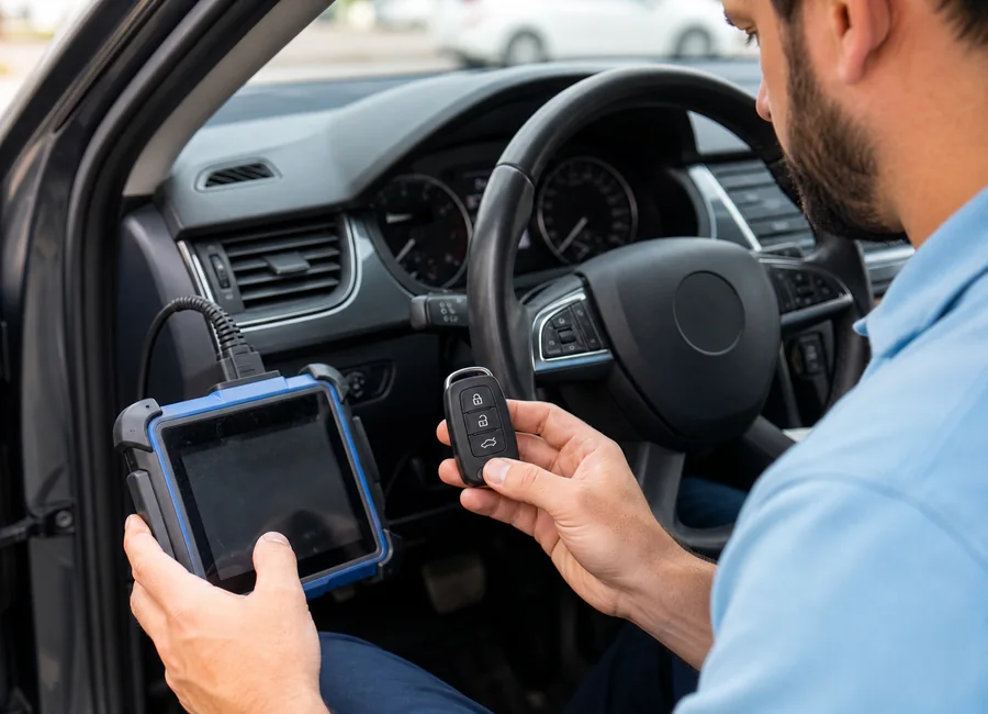 smart key programming with diagnostic tablet in Katy TX