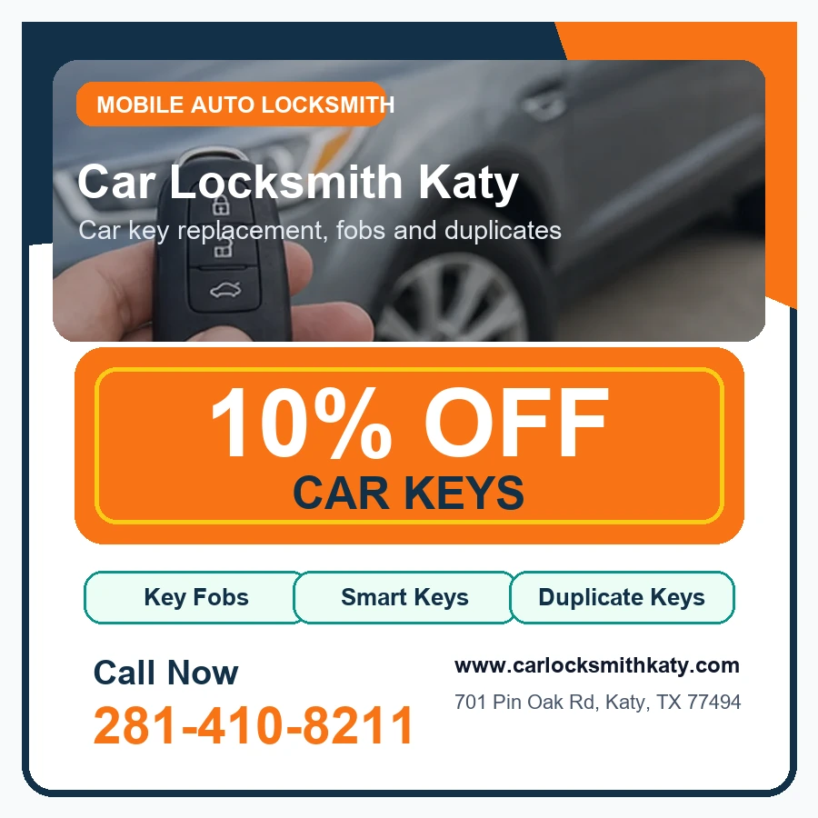 Car keys coupon for Car Locksmith Katy